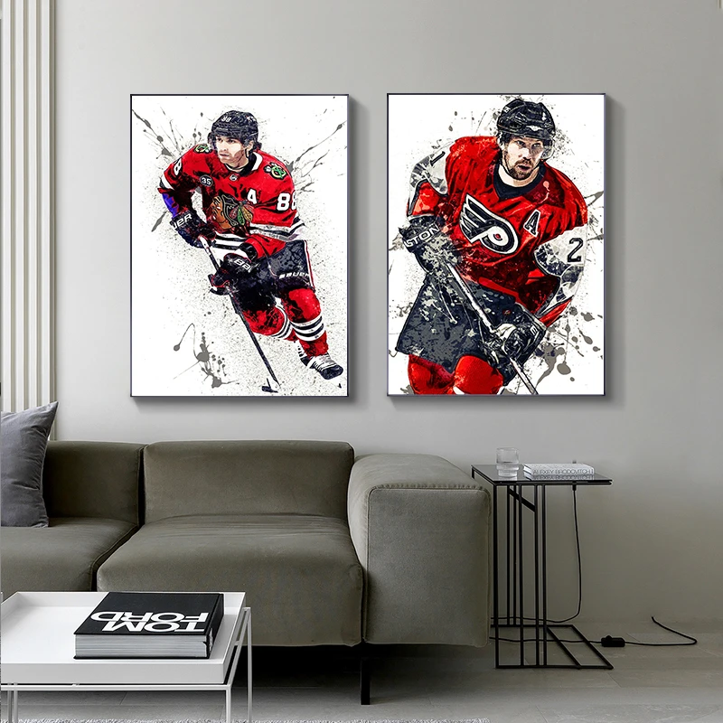Abstract Ice Hockey Portrait S - مراجعة Sports Equipment Poster وسعره